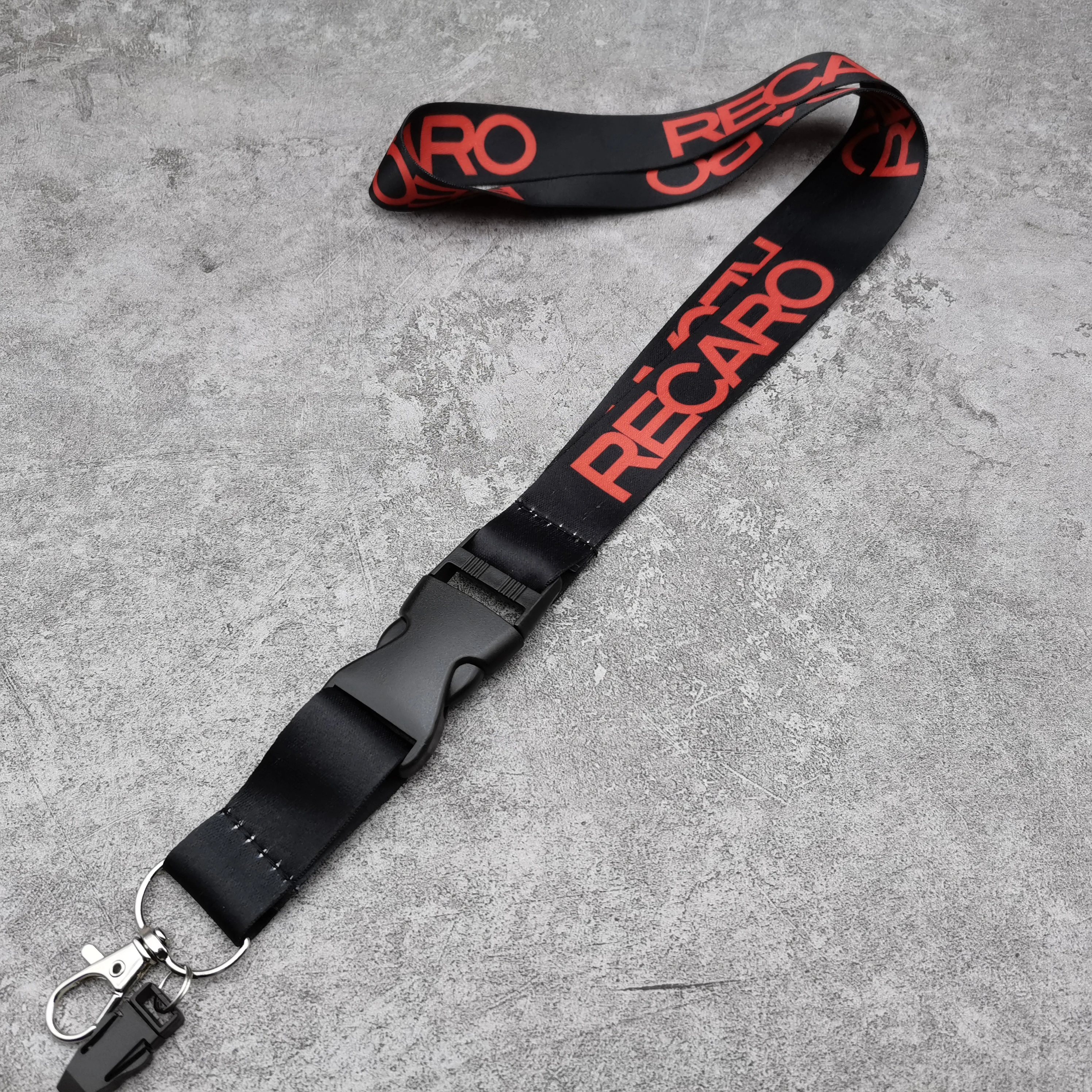 JDM Style RECARO Logo Lanyard Keychain Cell Phone Key Hanging Neck Lanyard Keyring Motorcycl Auto Accessories