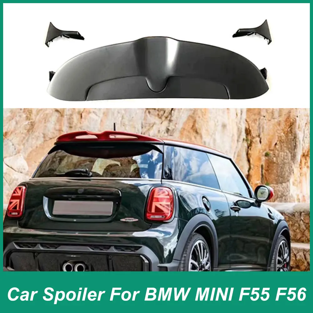 For BMW Mini F55 F56 Rear Trunk Lid Roof Spoiler Fender JCW Solid Top Wing ABS Material Black Automotive Decoration Accessories