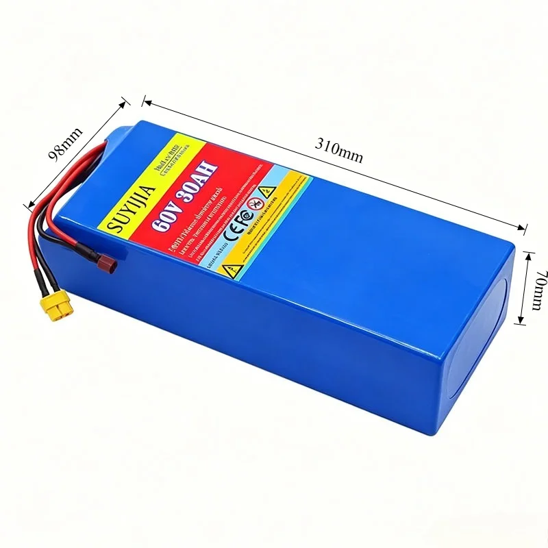 16S5P 60V battery 30AH high power lithium battery pack 25000mah suitable for 1000W 1200W 1500W 2000W motor with BMS free charger