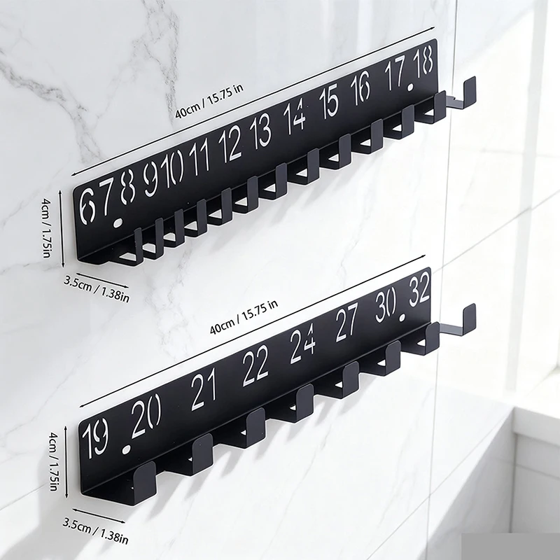 Wall Mounted Wrench Holder Durable Heavy-Duty Metal Wall-Mounted Screw Organizer With Numbered Slots