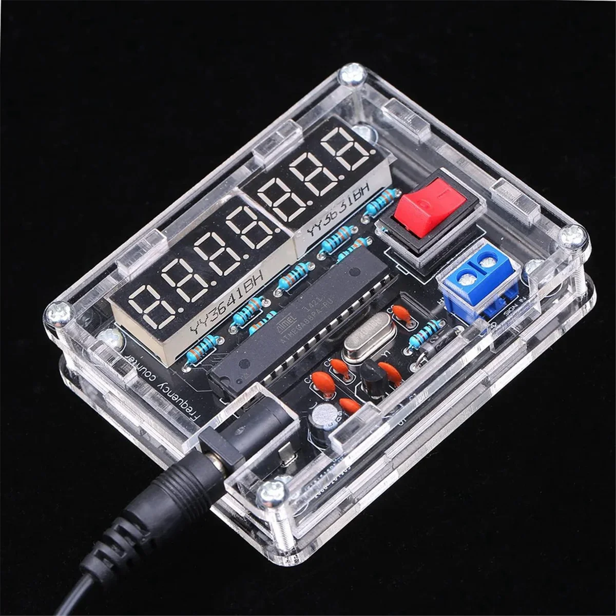 Frequency Meter 10MHz DIY Kit AVR Frequency Counter with Shell 0.000001Hz Resolution