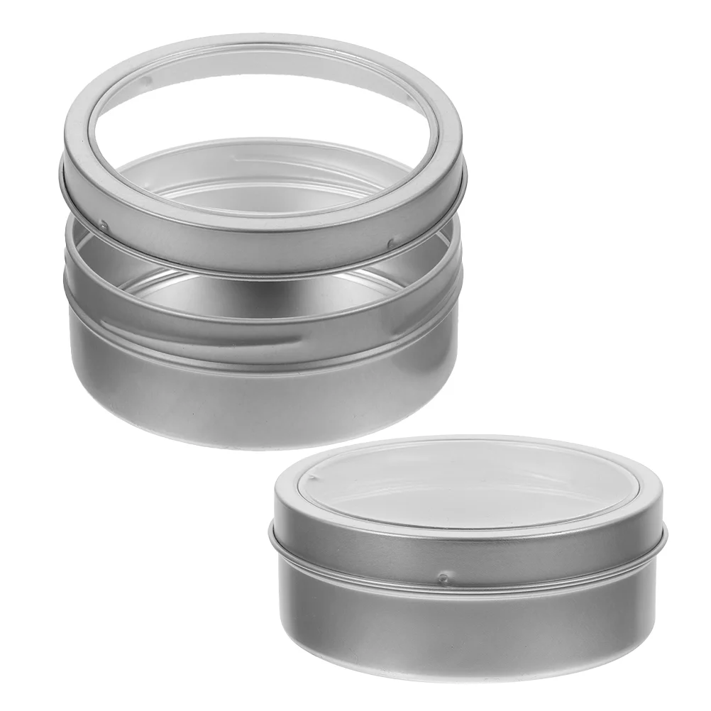 

Magnetic Storage Box Tin Round Tins with Lids Container Metal Spice Rack for Refrigerator