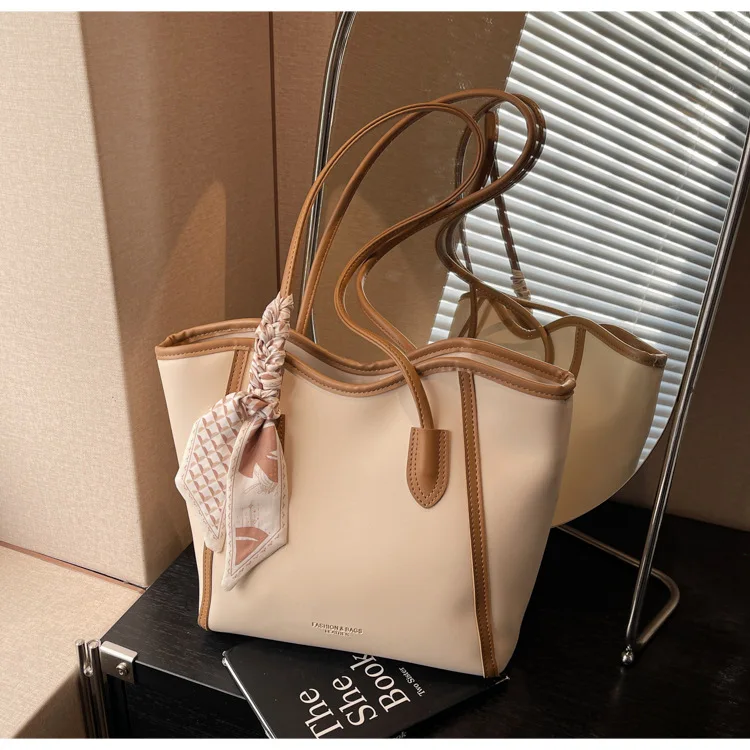 

Просторная большая сумка 202, роскошная женская сумка через плечо, текстурированная пригородная сумка через плечо, универсальная сумка «день-ночь», минималистский стиль