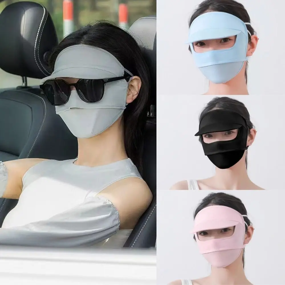 Breathable Quick Drying Sunscreen Mask UV Proof 3D Face Cover Scarf Ear Hanging Sun Protection Cycling Face Mask Driving