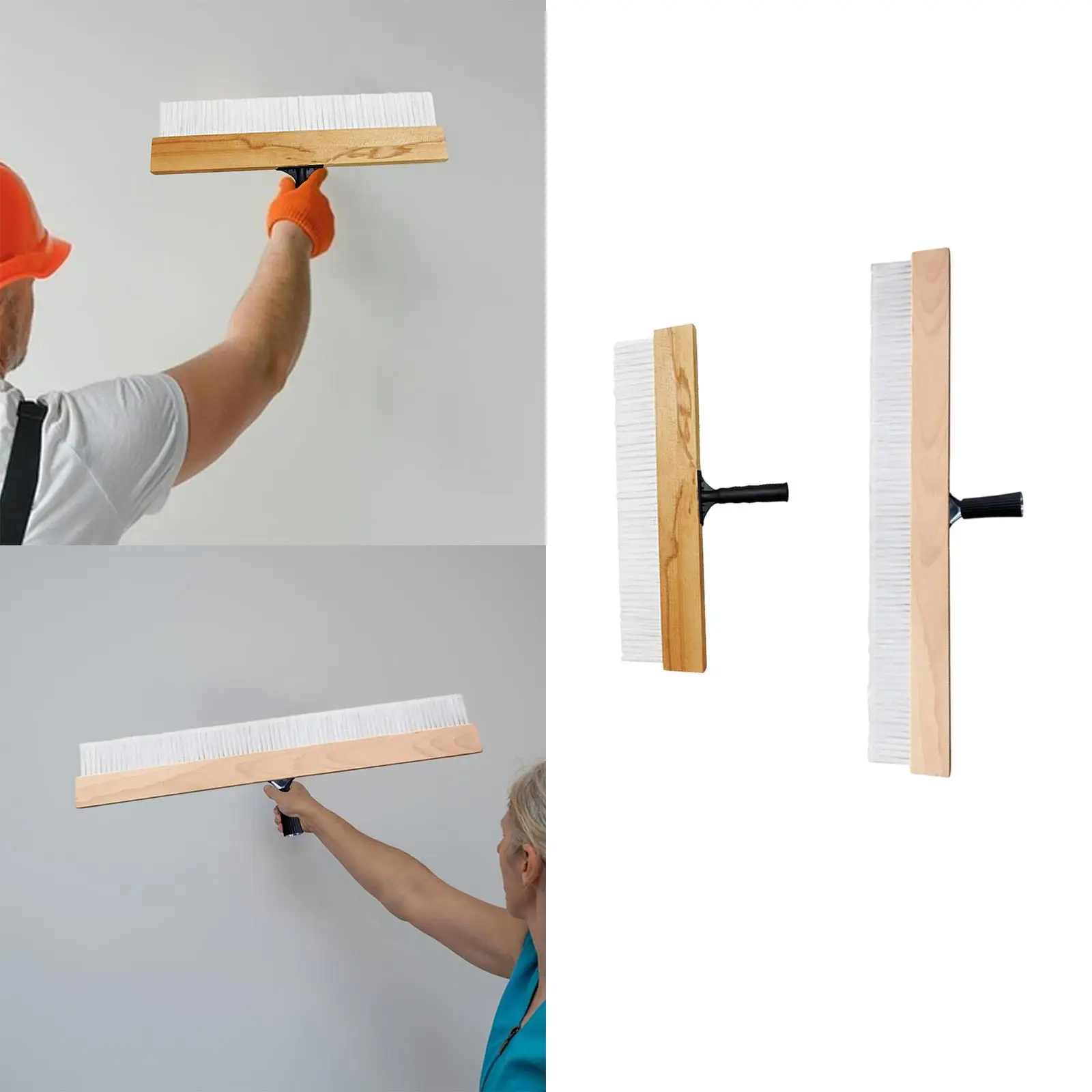 Texture Applicator Paint Brush Wooden Nylon Artistic Painting Tool for Wall Decor Fabric Pattern and Crafts