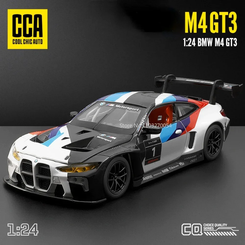 1/24 BMW M4 GT3 Alloy Cars Model Toy Simulation Metal Diecast Supercar Models Vehicle Decorations Kids Birthday Gifts Collection