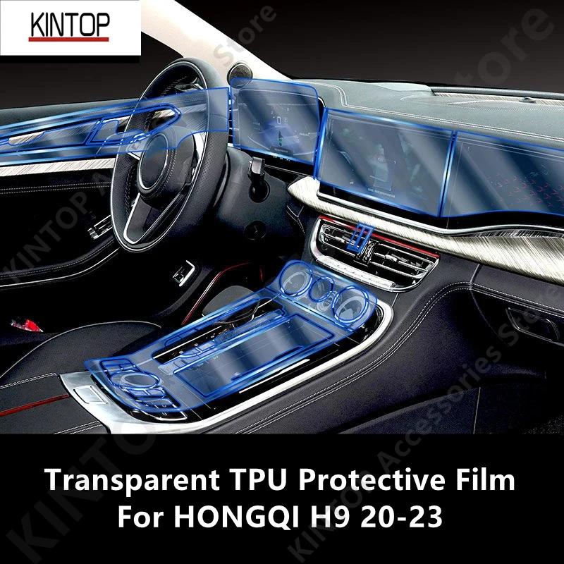 

For HONGQI H9 20-23 Car Interior Center Console Transparent TPU Protective Film Anti-scratch Repair Film Accessories Refit