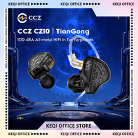 CCZ CZ10 Earphones 1DD+4BA All-metal HIFI Earphones in Ear Monitor Detachable 0.78mm 2Pin Headphones Cable Noise Cancelling Gift
