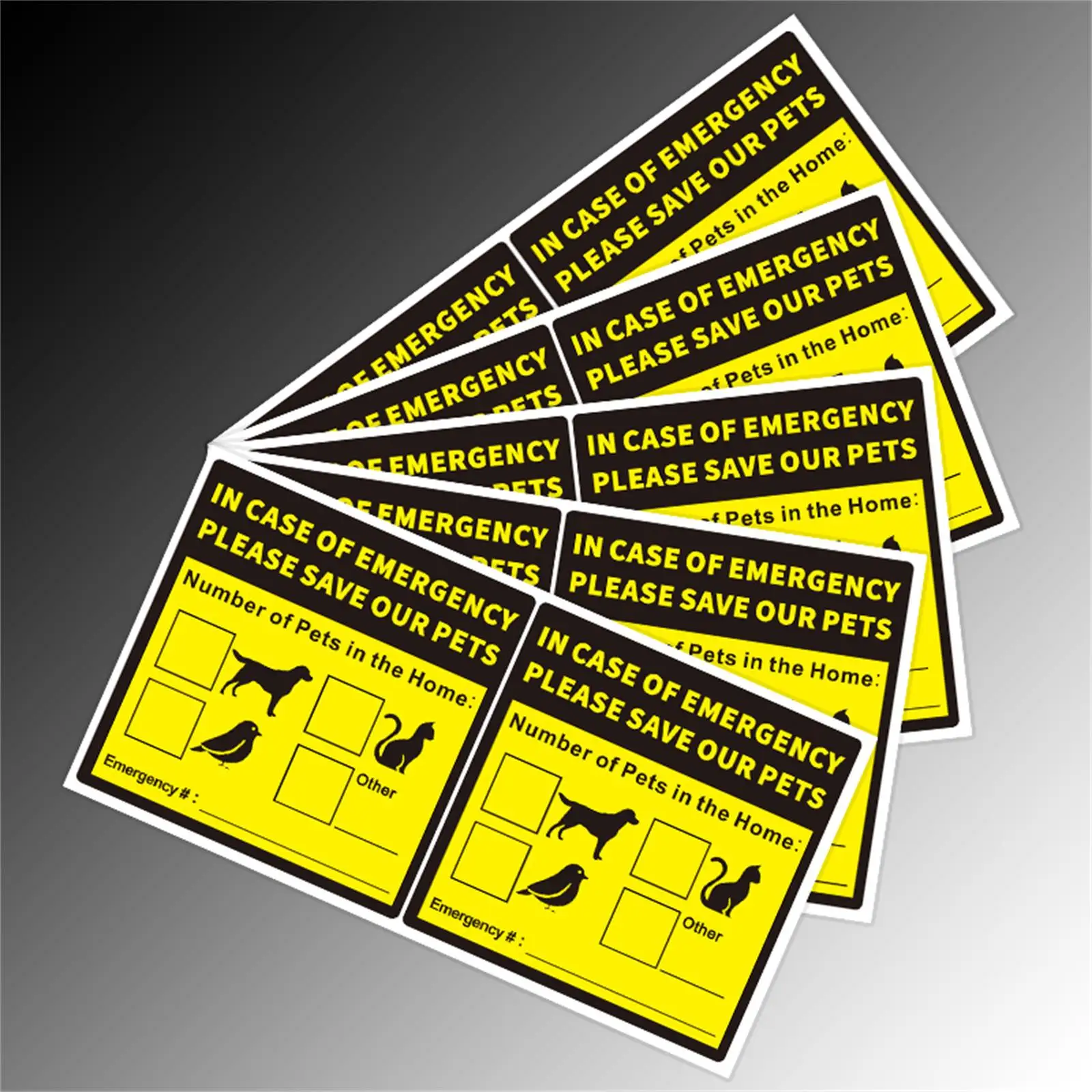 5 Sheets/Pack - 4*4In/10.1*10.1Cm Safety Warning Stickers, Emergency Warning Stickers, 