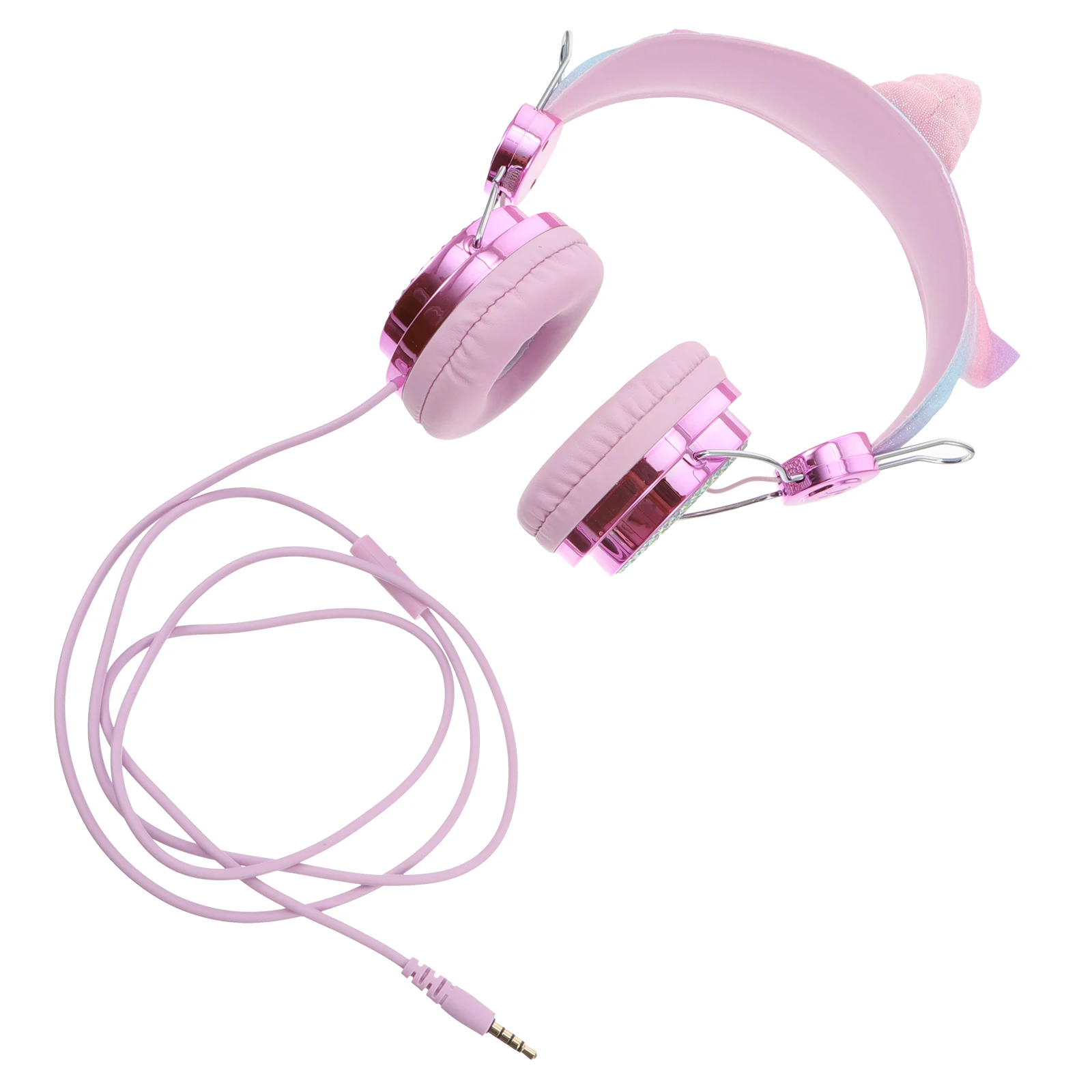 

Cartoon Unicorn Headphones Rhinestone Glitter On Ear Headset High Elasticity Multi Purpose Earphones For School
