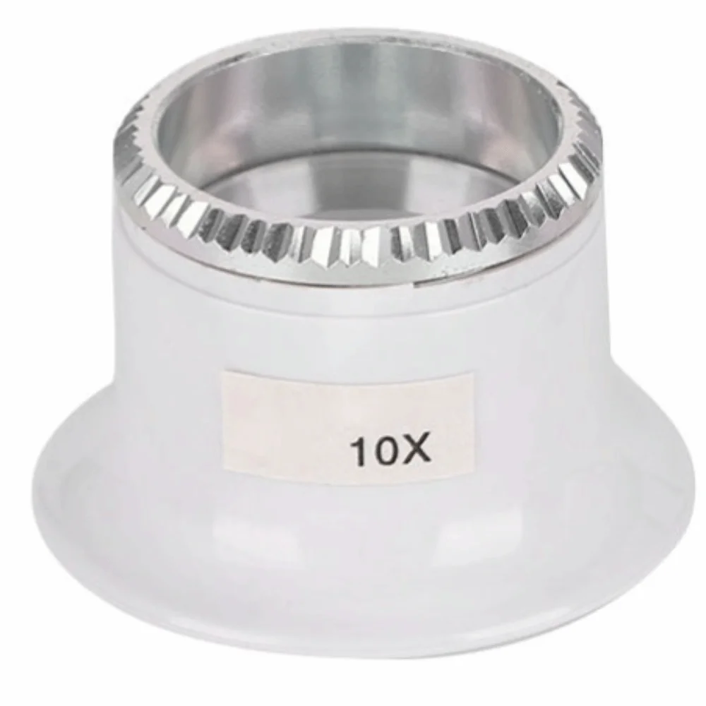 10X Magnification Clip on Watch Magnifying Glasses Rounded Edges Smooth Surface Jewelry Tool White Watch Repair Magnifier