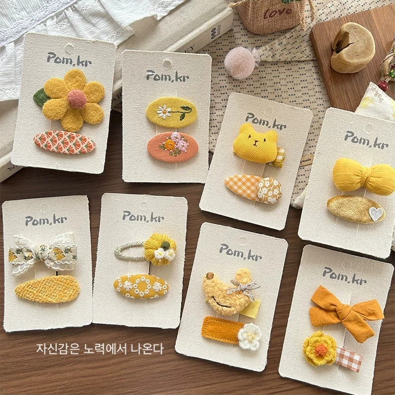 

Girl Hair Clips Cartoon Banana Snap Clip Kids Flower Hairclip Baby Hair Accessories Children Korean Style Handmade Side Clips