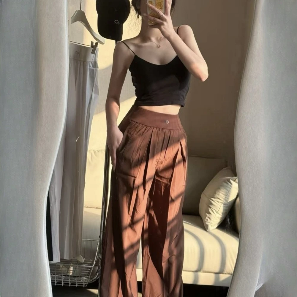 

Tennis Pants Yoga High Waist Breathable Sweat Wicking Higher Slim Comfortable Quick Drying Sports Outdoor Wide Leg Pants
