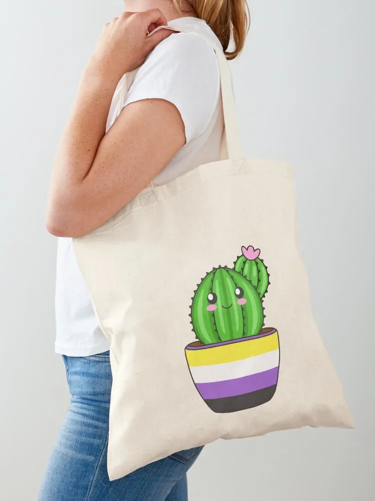 Non binary Cactus Tote Bag Beach bag bag for beach Canvas Shopper