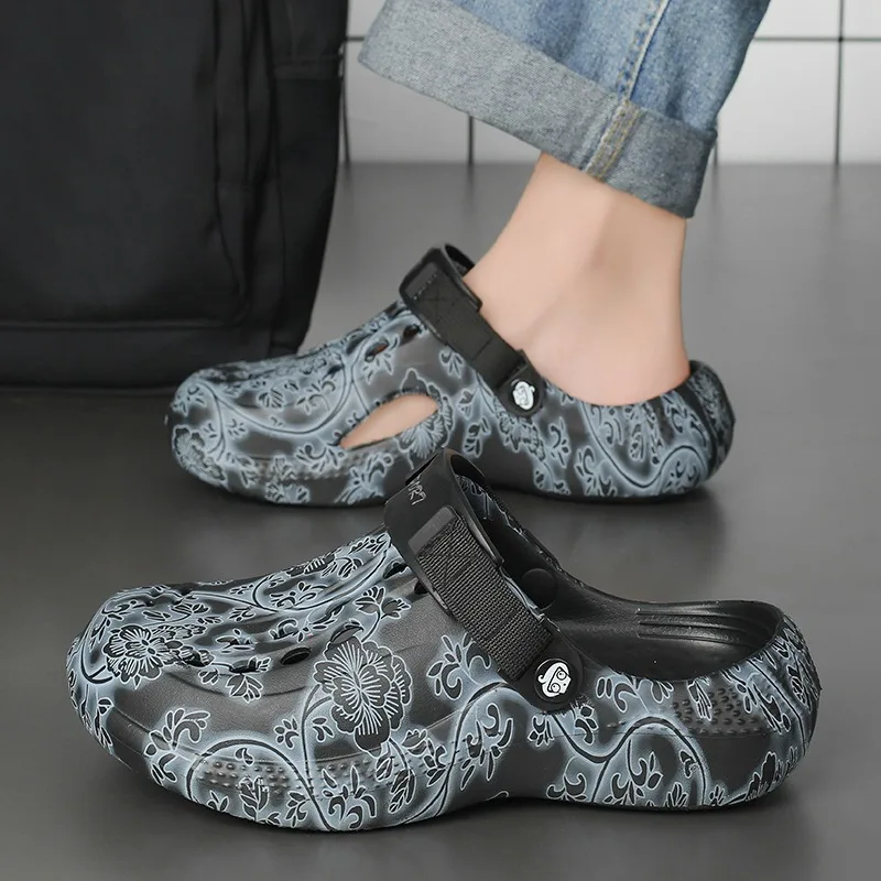 

Уличные сабо на мягкой подошве, удобные мужские новые весенне-летние осенние износостойкие тапочки для пар, пляжные домашние O