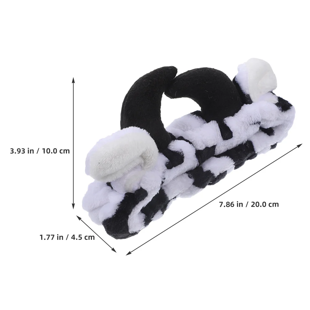 

2pcs Cow Headbands Adjustable Flannel Hair Band For Washing Face Spa Makeup Women Skin Care Facial Accessory Cow Hairband Shower