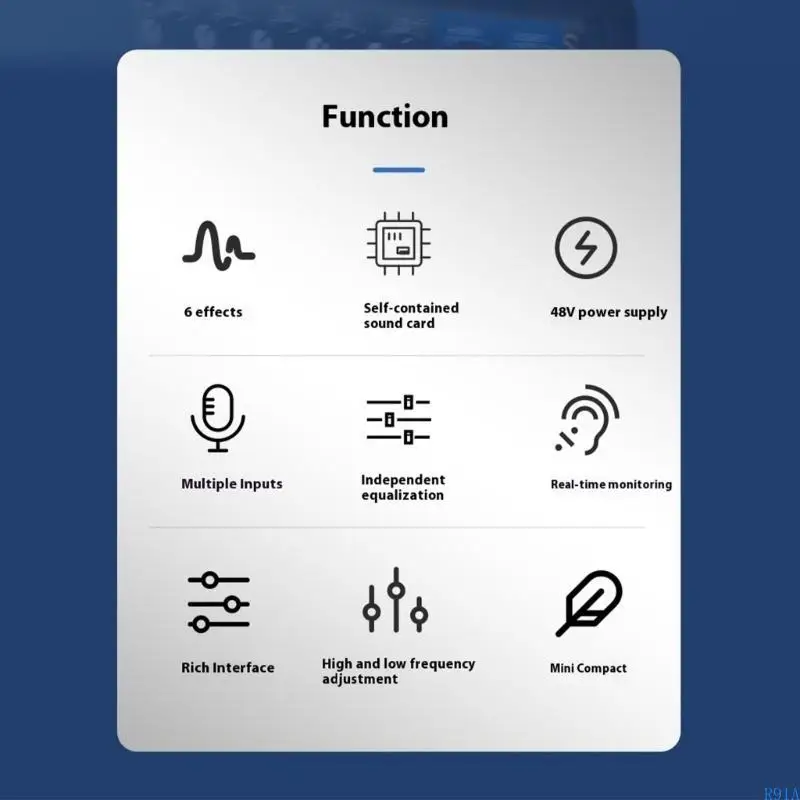 R91A 8 خلاطات صوت القنوات لمهندسي الصوت المحترفين والعصابات للحفلات الموسيقية