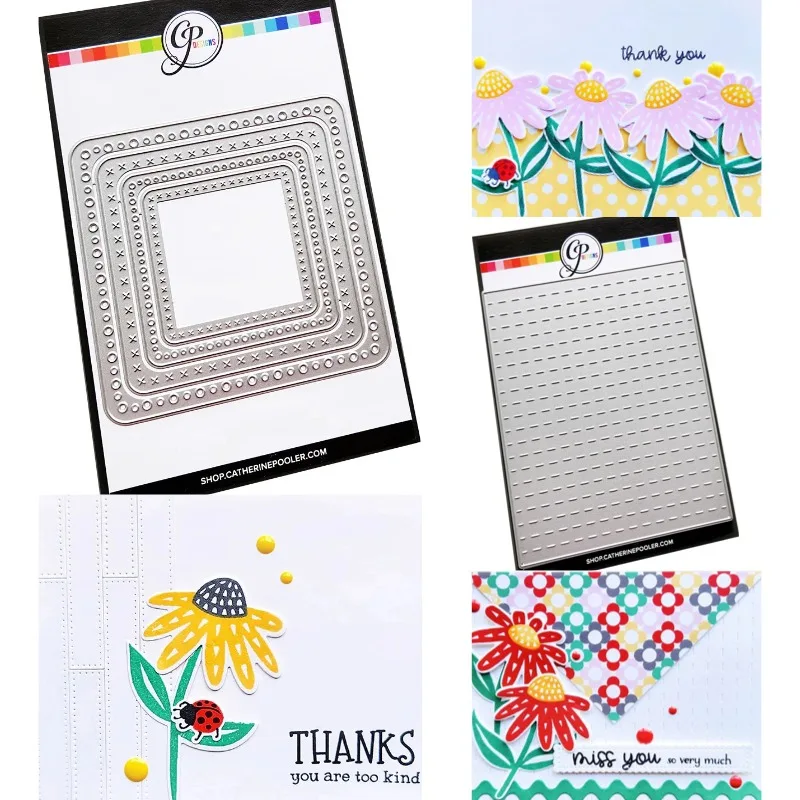 Noughts & Crosses Nested Clear Stamp and Metal Cutting Dies Seal for DIY Die Scrap Booking Photo Album Card Making Decoration