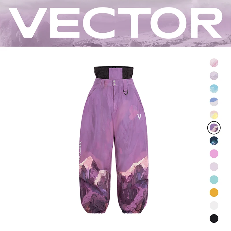 VECTOR Heren Dames 3L Katoenen Skibroek Winter Warm Winddicht Waterdicht Buitensport Snowboard Skibroek Sneeuwbroek