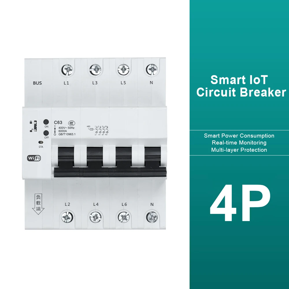 

Intelligent Miniature Circuit Breaker Earth Leakage protection Smart IoT Local and Remote Automation Control 1/2/3/4P
