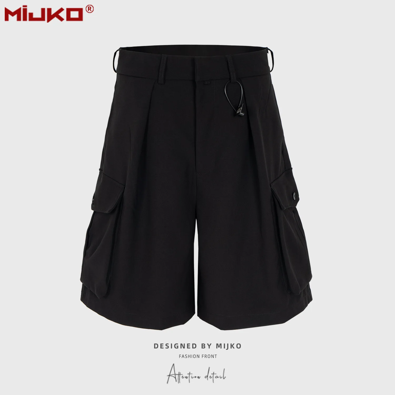 

Черные шорты MIJKO, рабочая одежда, брюки-кюлоты с карманами, модель 8496