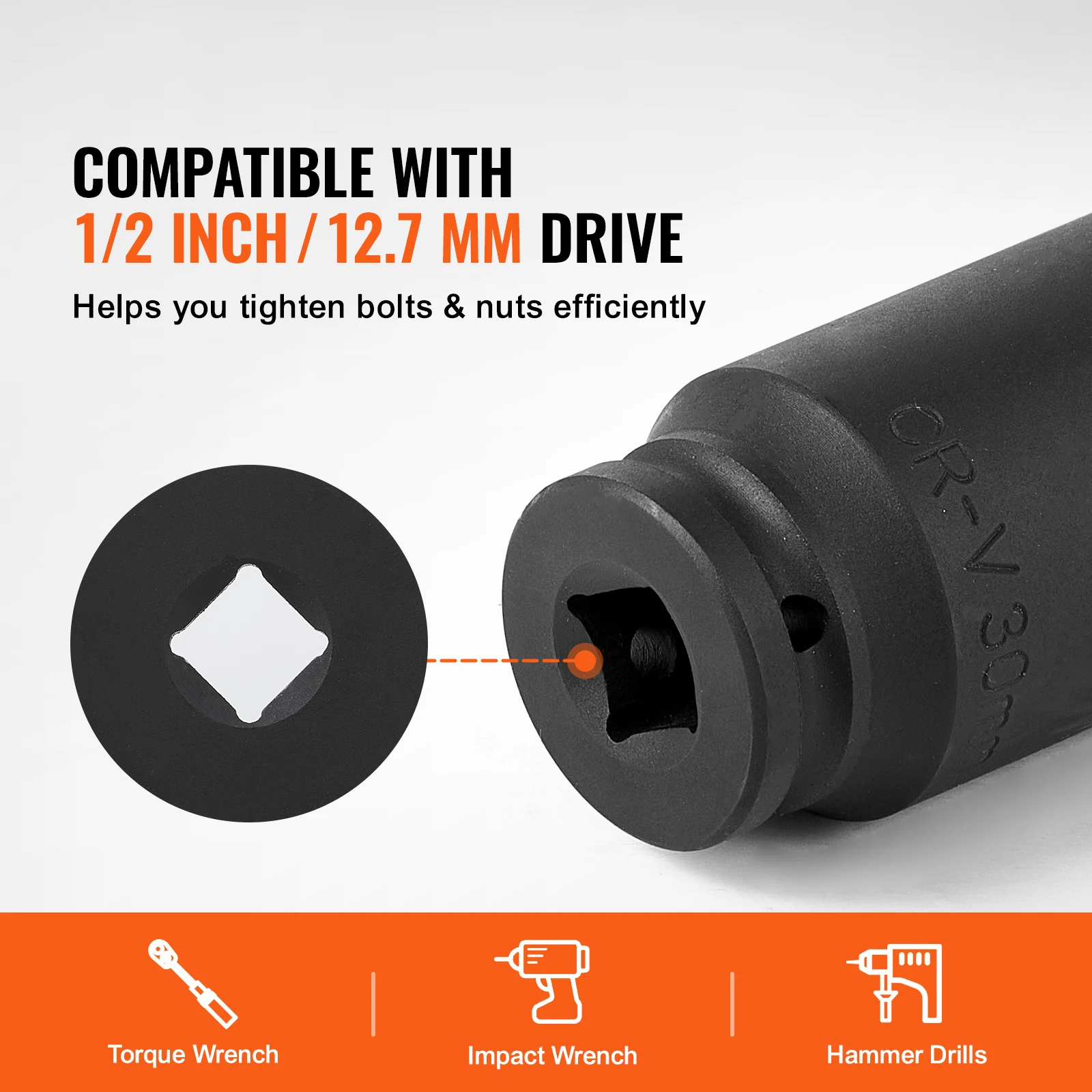 Axle Nut Impact Socket Set, 1/2