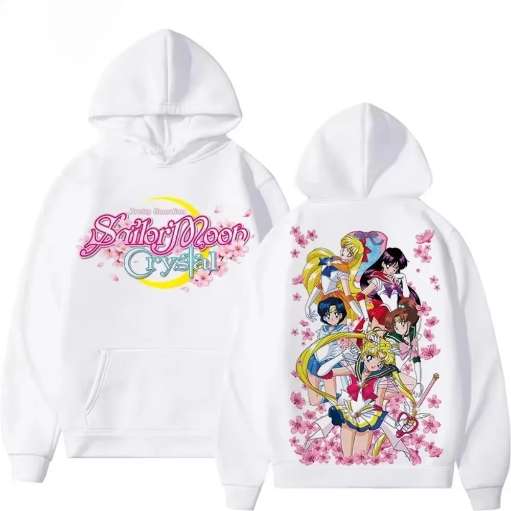 MINISO Sailor Moon Hoodie Men Women Autumn Winter Anime Printed Sweat-shirt Harajuku Y2k Loose Casual Pullover Coat Comfortable