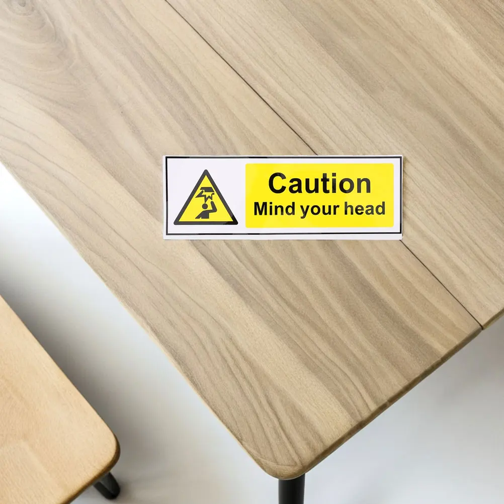 

2Pcs Watch Your Head Decal Safety Sticker Warning Label Caution Low Ceiling Signs Office Pp Paper Business Traffic Signs