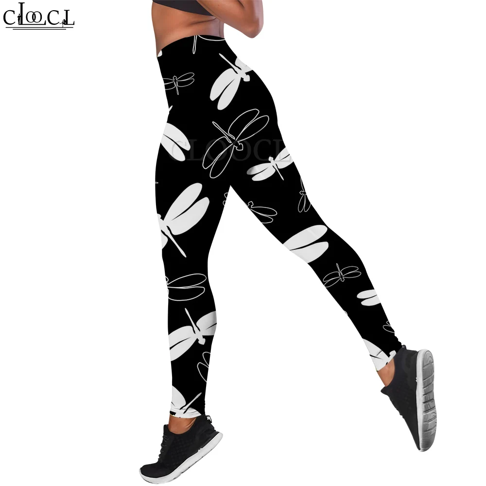 CLOOCL Harajuku Fashion Women Legging Dragonfly Pattern 3D Printed Trousers Trousers dla kobiet Gym Workout Stretch Yoga Pants