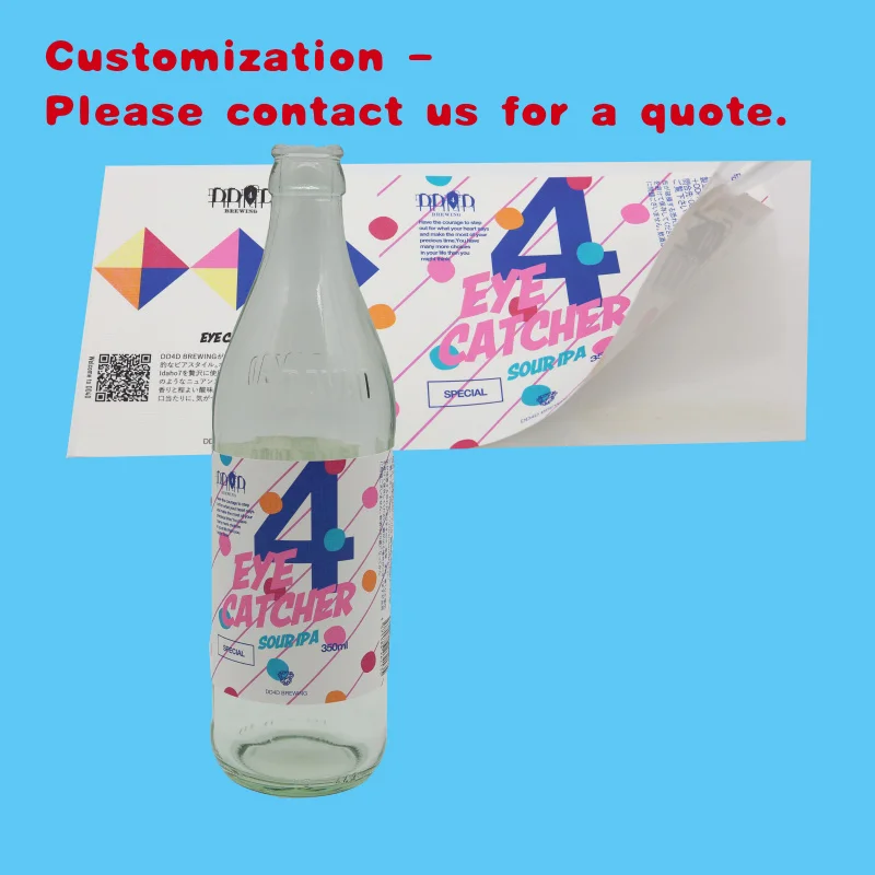 custom.Custom Reusable Self-Adhesive Vinyl Beer Labels Beverages Sparkling & Cocktails-High-quality Textured Labels