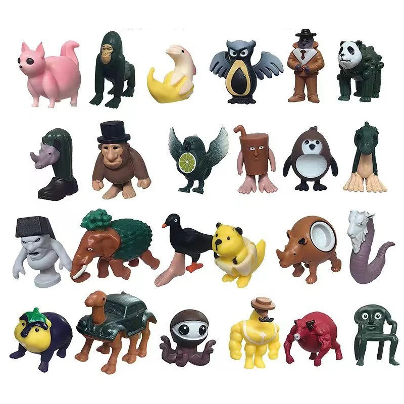 

12Pcs-24Pcs Italian Brainrot Tung Tung Sahur Figures Doll Tralalero Tralala Bombardino Crocodilo Shimpanzini Bananini Model Toy