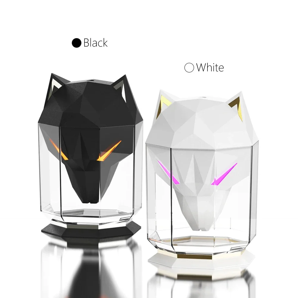 NEW Wolf Head Humidifier 650ml USB Aromatherapy Humidifiers Diffusers with Color Wolf Eye Night Light Air Humidificador