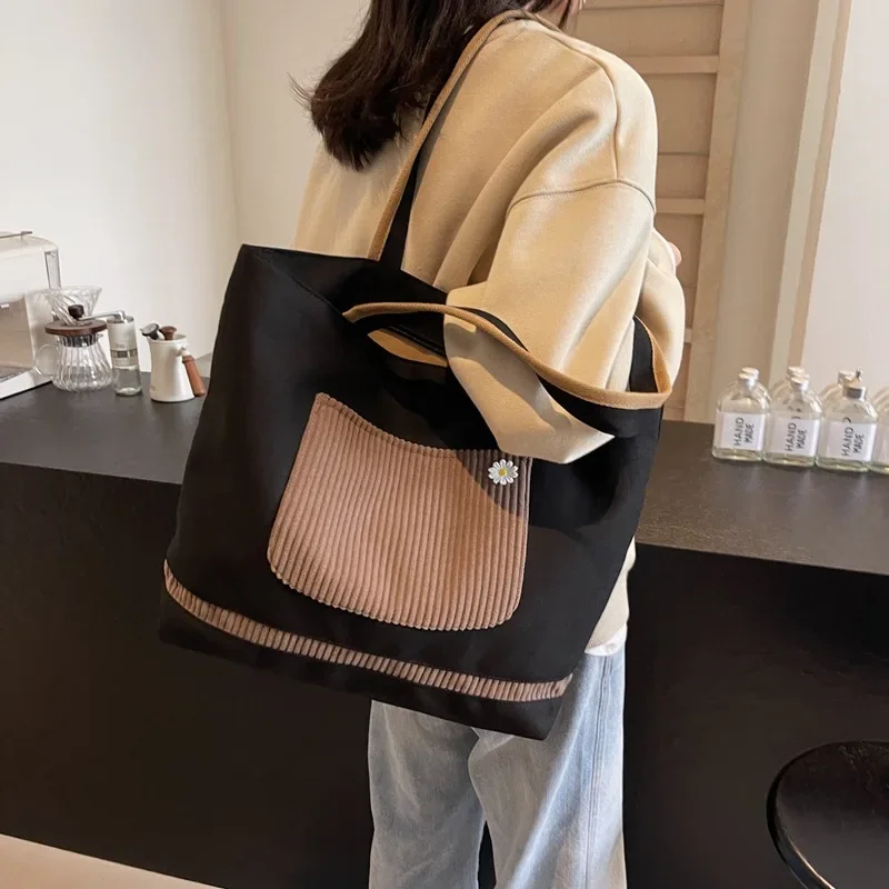 Casual Large-capacity Bag Women's New Tote Bag Simple and Versatile Commuter Shoulder Travel Bag