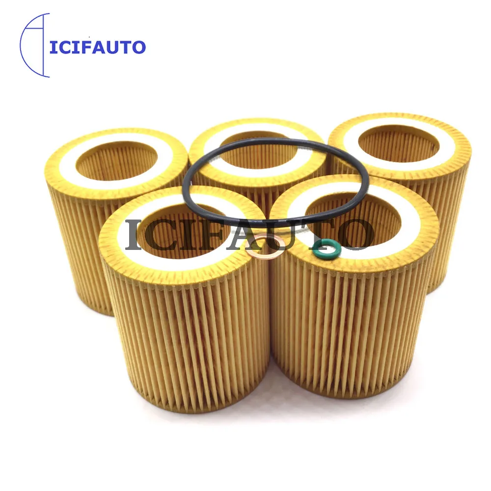 5X Oil Filter 11427566327 11427541827 HU816X For BMW E60 E82 E88 E90 E92 E93 535i 640i N55 3.0L F02 F06 F10 F12 F33 F34 F36