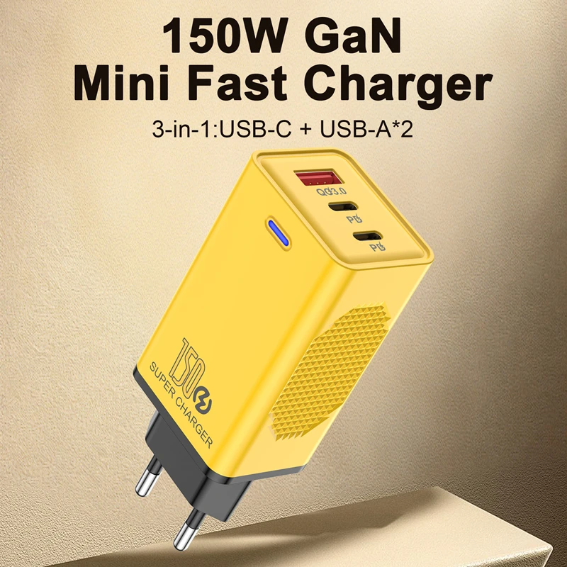 Lenovo 150W Multi-Port-Ladegerät, 12W-Netzteil, USB + Typ-C, EU-/US-/UK-Stecker, Ladeadapter für Huawei. – Detail 1