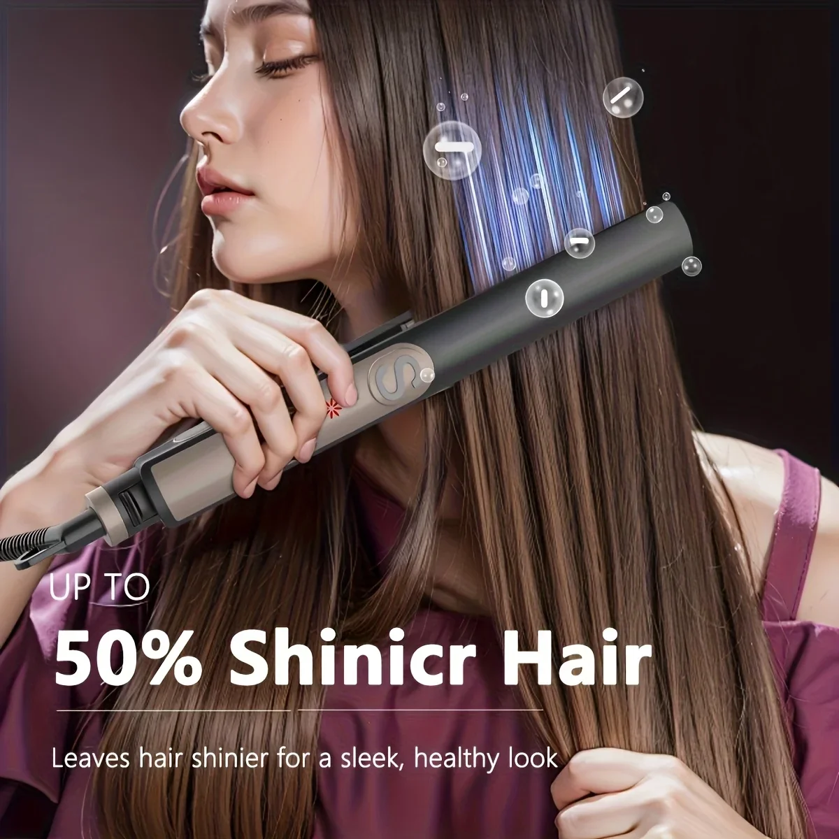 Professional Hair Straightener Curling Iron Ceramic Plate Negative Ion Plate Even Heat Temperature Adjustable Hair Straightener