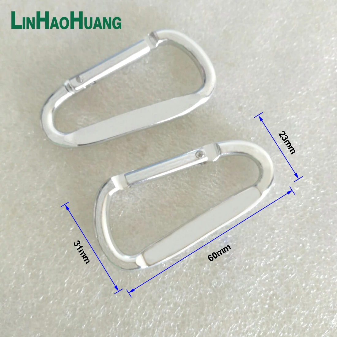 20Pcs Mini Silver black Aluminum Spring Carabiner Snap Hook Keychain EDC Survival Outdoor Camping Tools size 23*31*60mm