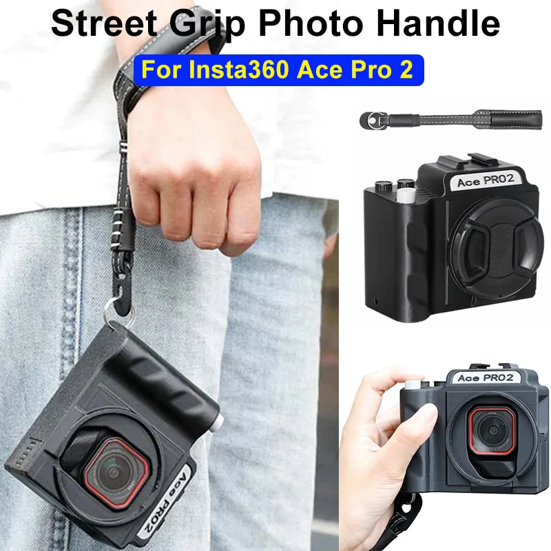 

Ручка для фотосъемки с быстрой съемкой для камеры Insta360 Ace Pro2, держатель для видеоблога, микро-одинарная кнопка затвора, ручная фотография