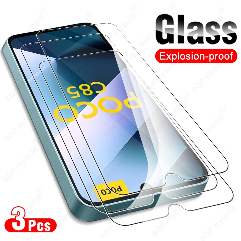 3 قطعة 9H الزجاج ل Poco C85 4G العالمي/الأوروبي زجاج واقي على ليتل Poco PocoC85 C 85 85C 4G واقي للشاشة فيلم المقسى #1