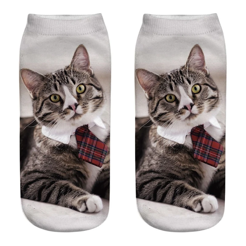 2024 new Unisex funny 3D printing Cat cosplay Character Socks women Fashion cartoon cat sox Astronaut boxer gentleman role