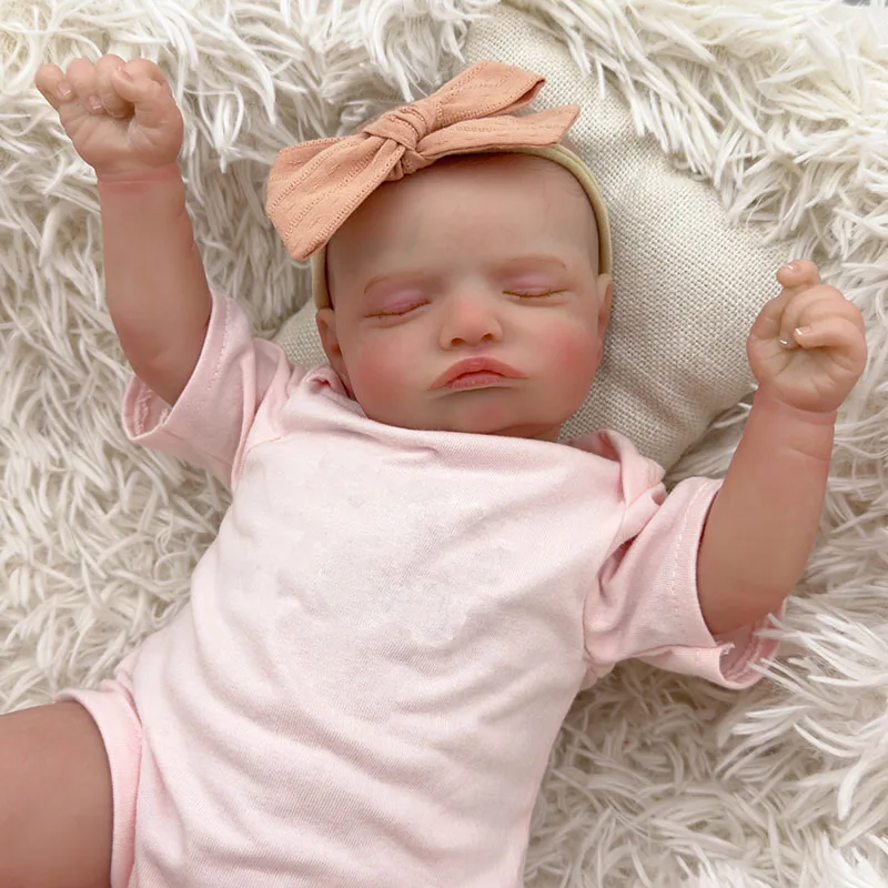 전신 부드러운 비닐 아기 인형 손으로 그린 ​​머리카락으로 다시 태어난 아기 로잘리 3D 피부 보이는 정맥 Collectible Art Doll