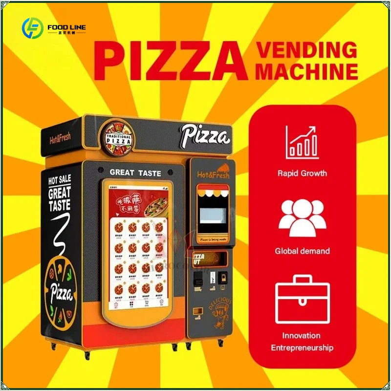 Automatic Pizza Cooker Street Food Pre-Made Standing Pizza Vending Machines FL Customzied