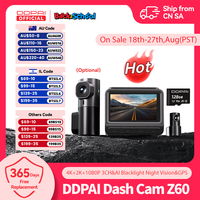 DDPAI Dash Cam Z60 3CH Support Rear and Interior Dash Cam With GPS 5GHz WiFi ADAS NightVISion Dash Camera 24H Parking Monitor