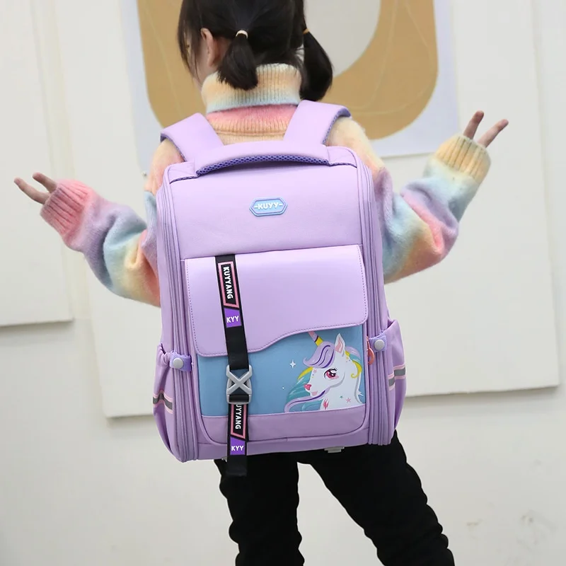 Grade 3-6 Students Girl Boy Cartoon Large Capacity Schoolbags New Children Fashion Cute Unicorn Dinosaur Reflective Backpacks