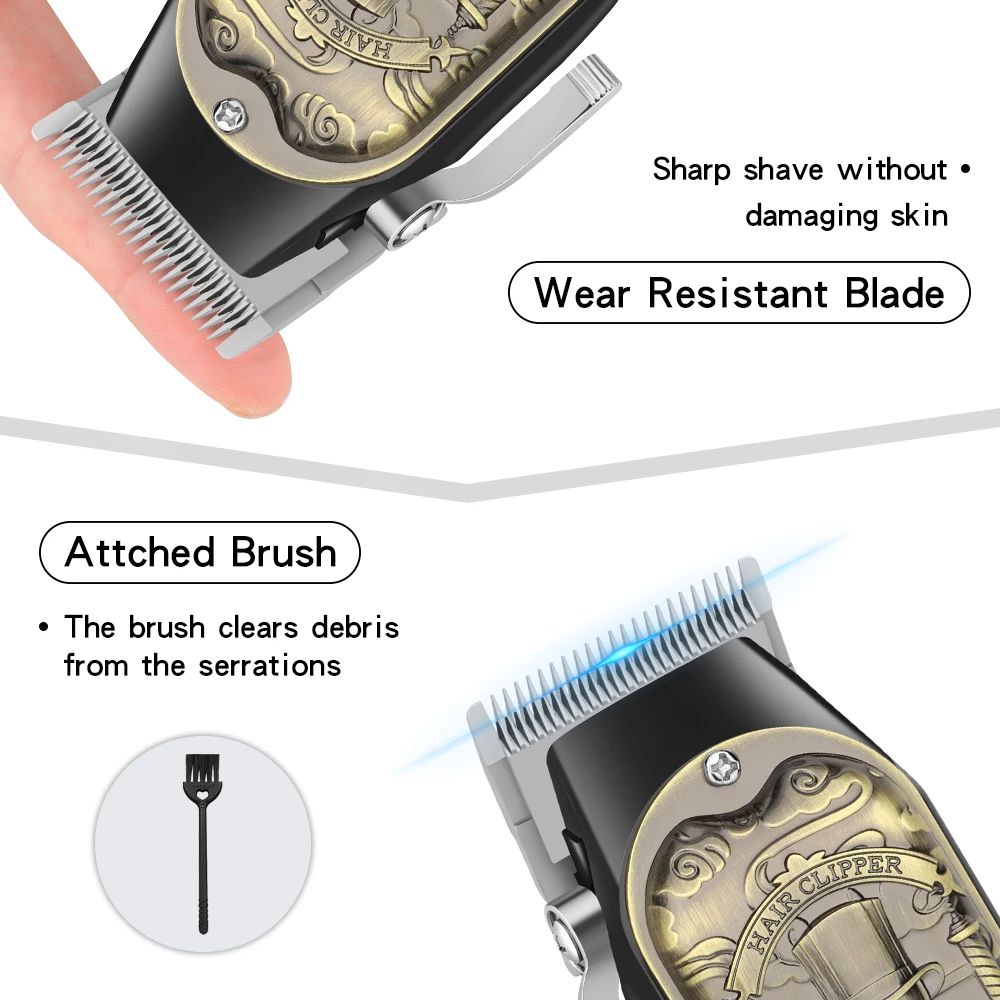 

Электрическая машинка для стрижки волос UBS, перезаряжаемый беспроводной триммер для бороды, мужская мощная электрическая машинка для стрижки волос, инструмент для стрижки волос