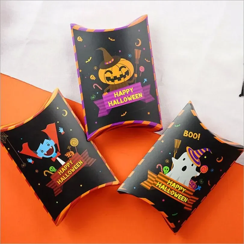 

Halloween Candy Treat Boxes Party Favor Boxes for Kids Pillow Boxes Halloween Party Supplies Trick or Treat Candy Containers