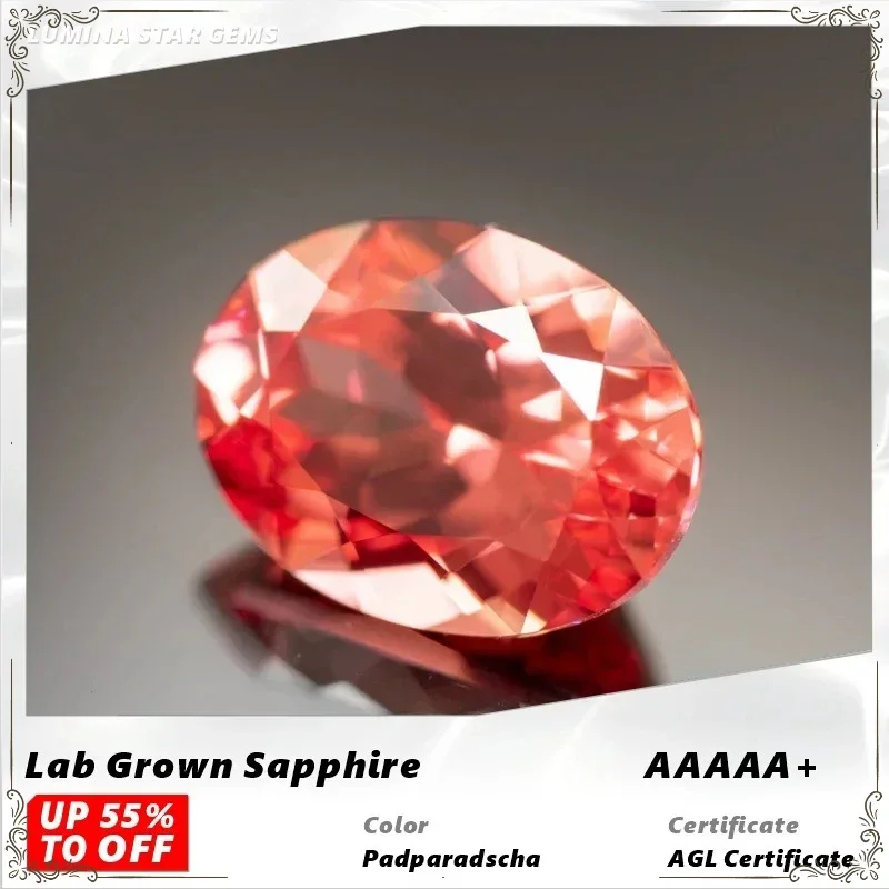 

Lab Grown Padparadscha Fire Lotus Color Oval Shaped Advanced Charms Jewelry Rings Earrings Making With AGL Certificate