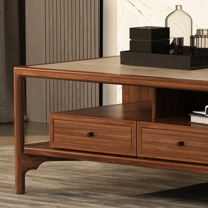 Mesa de centro de escritorio de mármol para el hogar chino, mesa de centro con función de almacenamiento