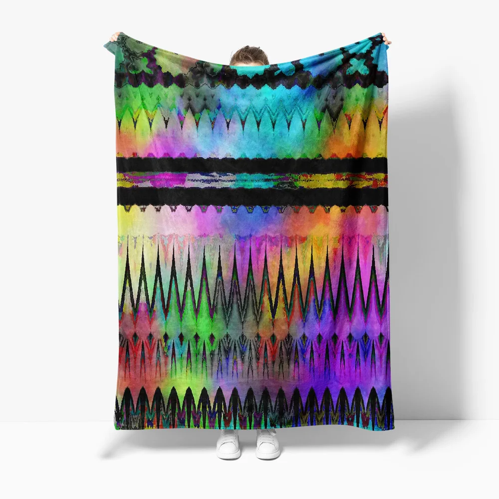 

Красочное абстрактное радужное геометрическое узором, одеяло, диван-кровать, чехол для домашнего декора, подарок