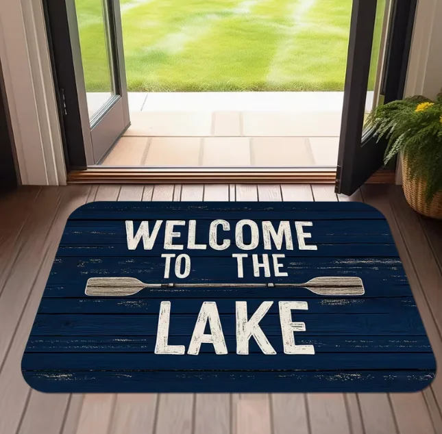 1 Set of Lake Patterned Welcome Door Mats Suitable for Decorating Living Rooms Bedrooms Kitchens Offices and Vacation Homes